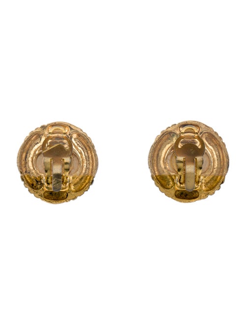 Chanel Vintage Faux Pearl Round Clip-On Earrings