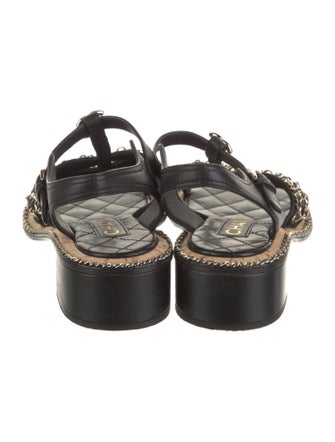 Chanel 2024 Leather T-Strap Sandals