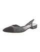 Chanel Interlocking CC Logo Suede Slingback Flats