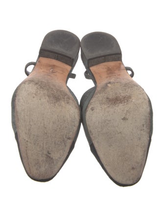 Chanel Interlocking CC Logo Suede Slingback Flats