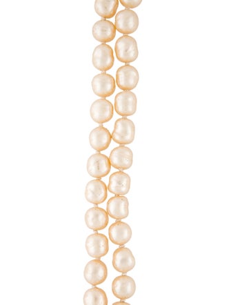 Chanel Vintage Faux Pearl Long Bead Strand Necklace