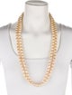 Chanel Vintage Faux Pearl Long Bead Strand Necklace