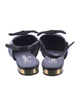 Chanel 2024 Interlocking CC Logo Slingback Flats