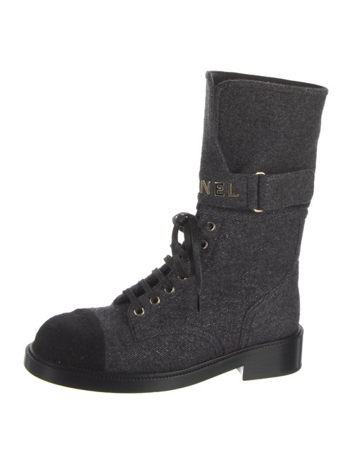 Chanel 2022 Interlocking CC Logo Combat Boots