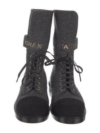 Chanel 2022 Interlocking CC Logo Combat Boots