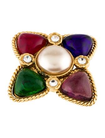 Chanel Vintage Faux Pearl, Gripoix & Strass Brooch