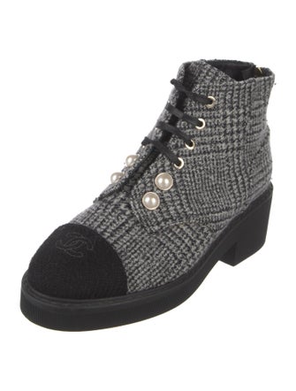 Chanel 2020 Interlocking CC Logo Combat Boots