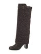 Chanel Tweed Moto Boots
