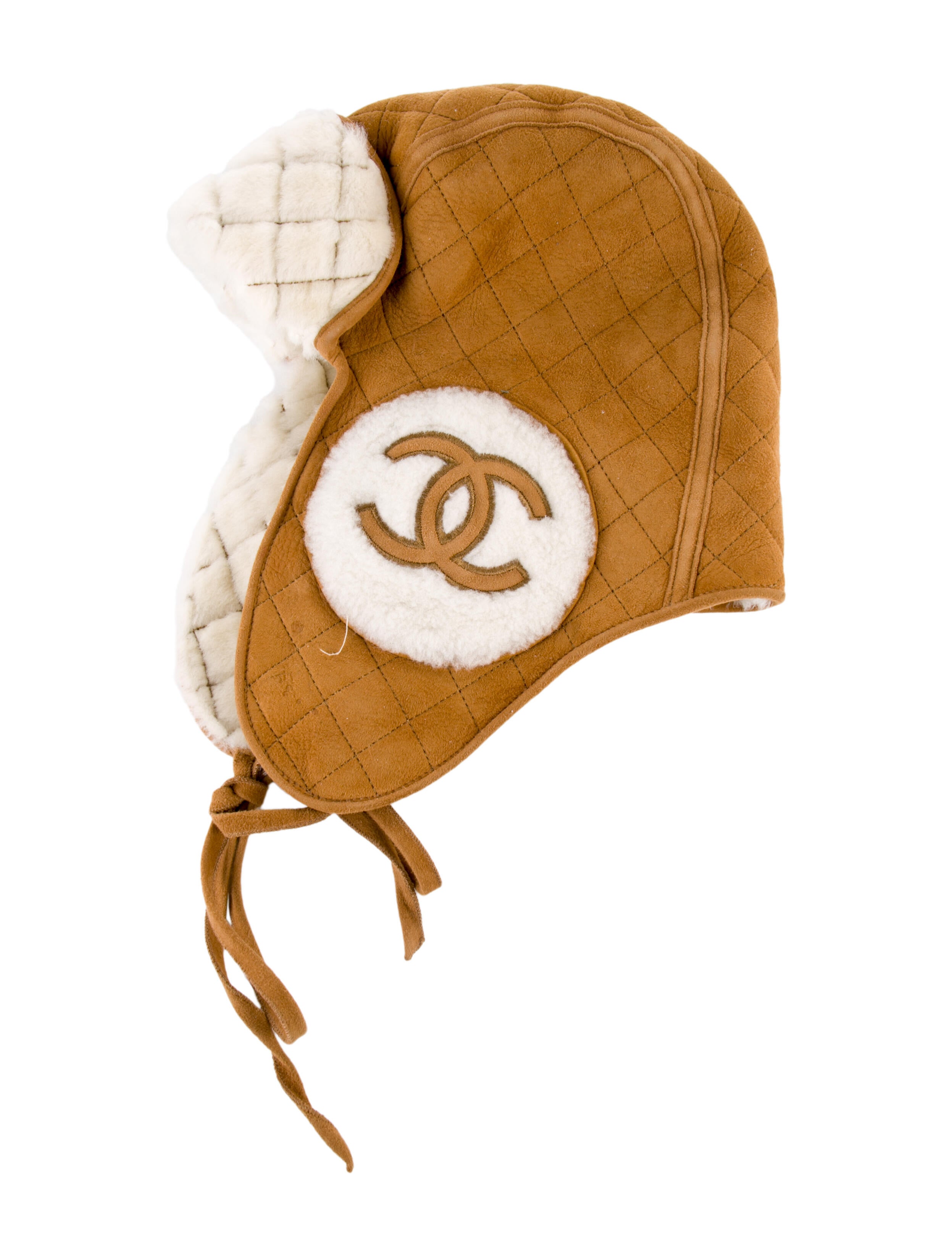 Chanel Quilted CC Shearling Trapper Hat