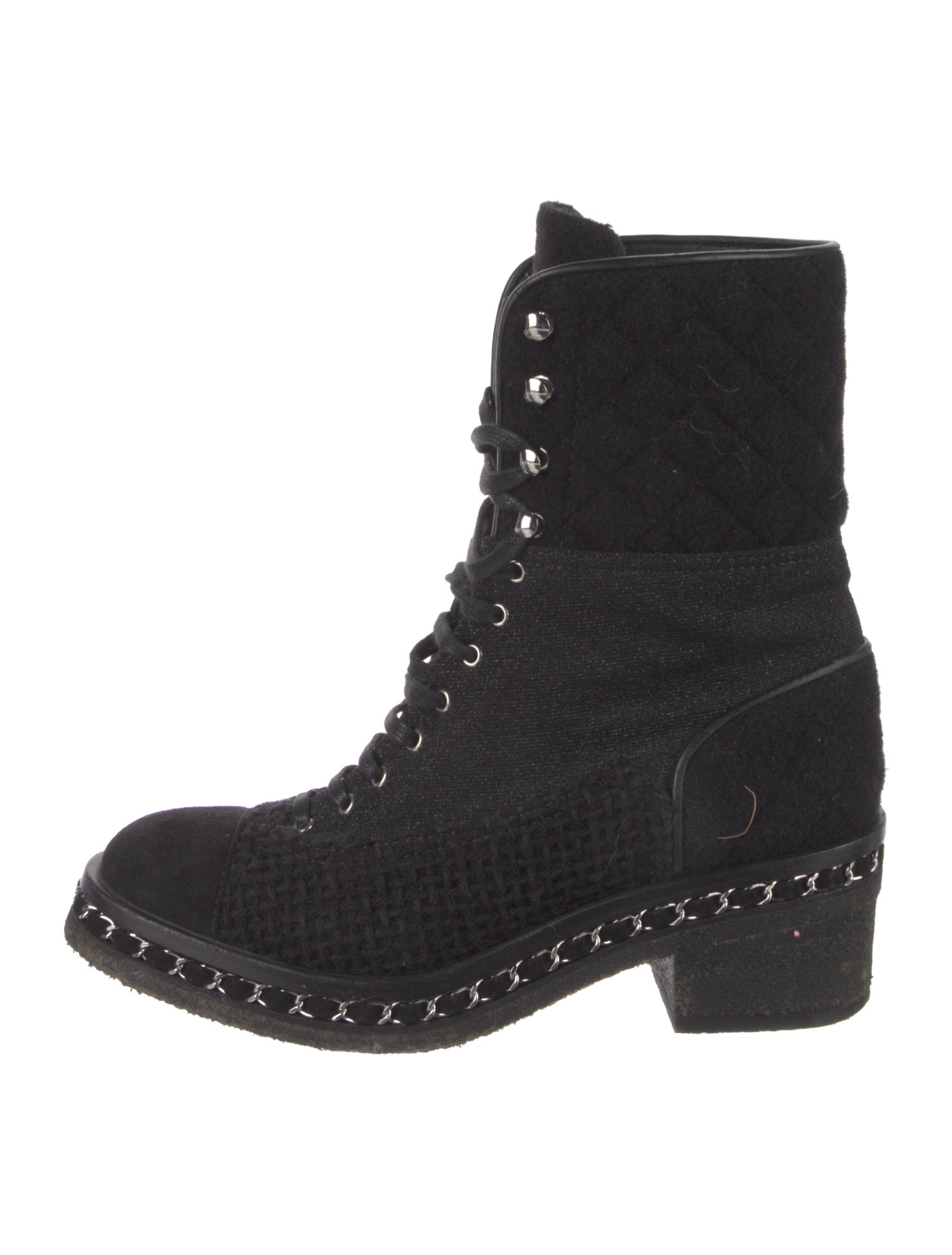 Chanel 2016 Interlocking CC Logo Combat Boots