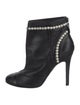 Chanel Faux Pearl Accents Leather Boots