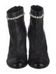 Chanel Faux Pearl Accents Leather Boots