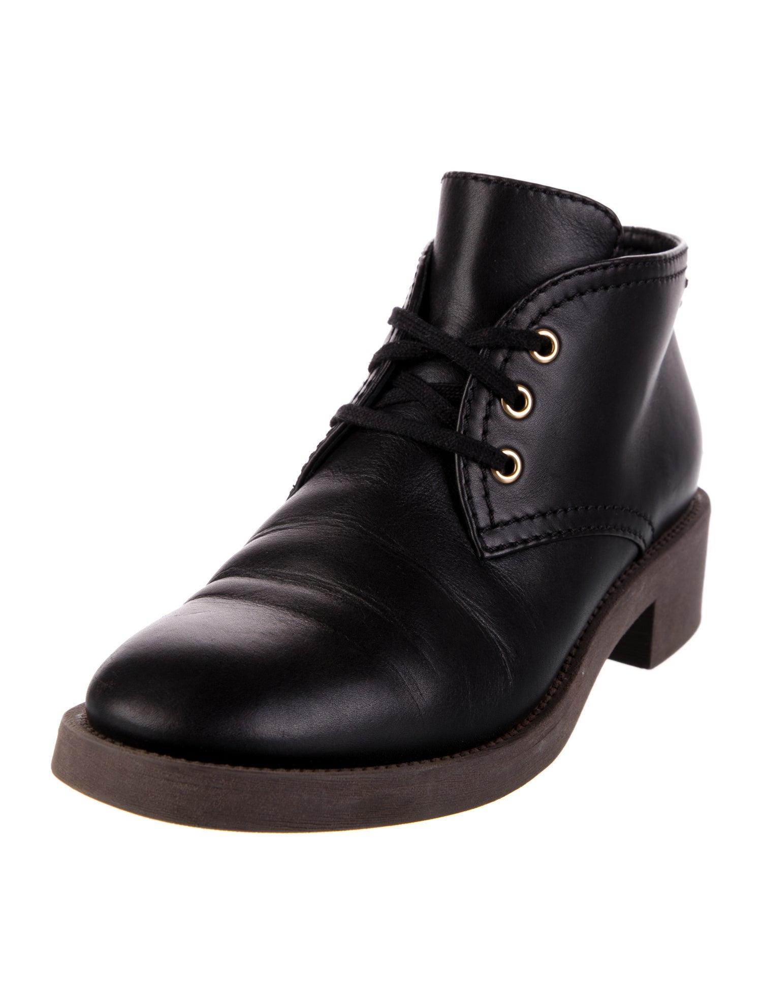 Chanel 2016 Interlocking CC Logo Lace-Up Boots