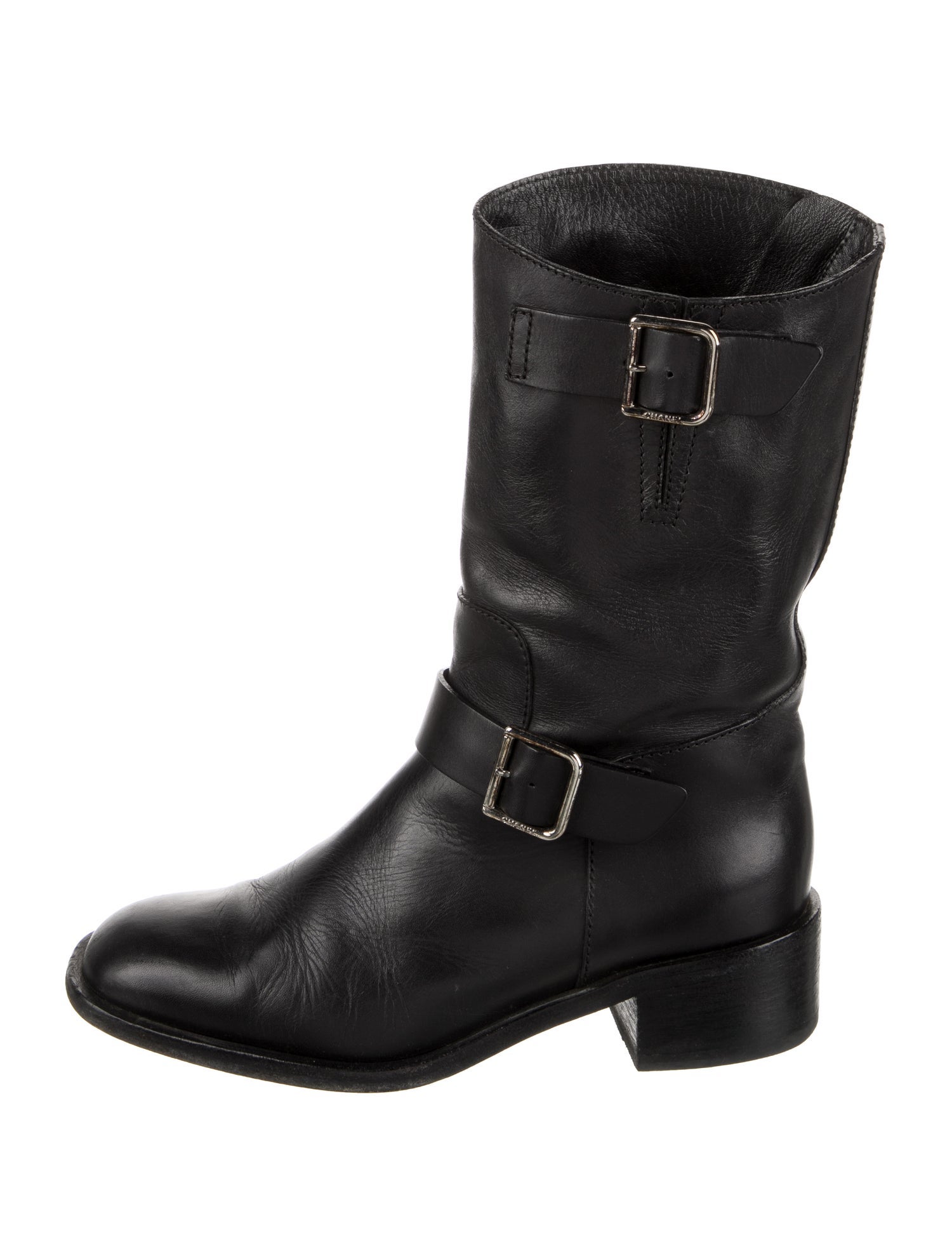 Chanel 2013 Interlocking CC Logo Moto Boots