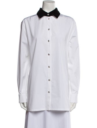 Chanel 2022 Long Sleeve Button-Up Top
