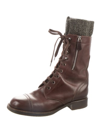 Chanel 2011 Interlocking CC Logo Combat Boots