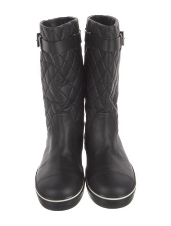 Chanel Interlocking CC Logo Leather Rain Boots