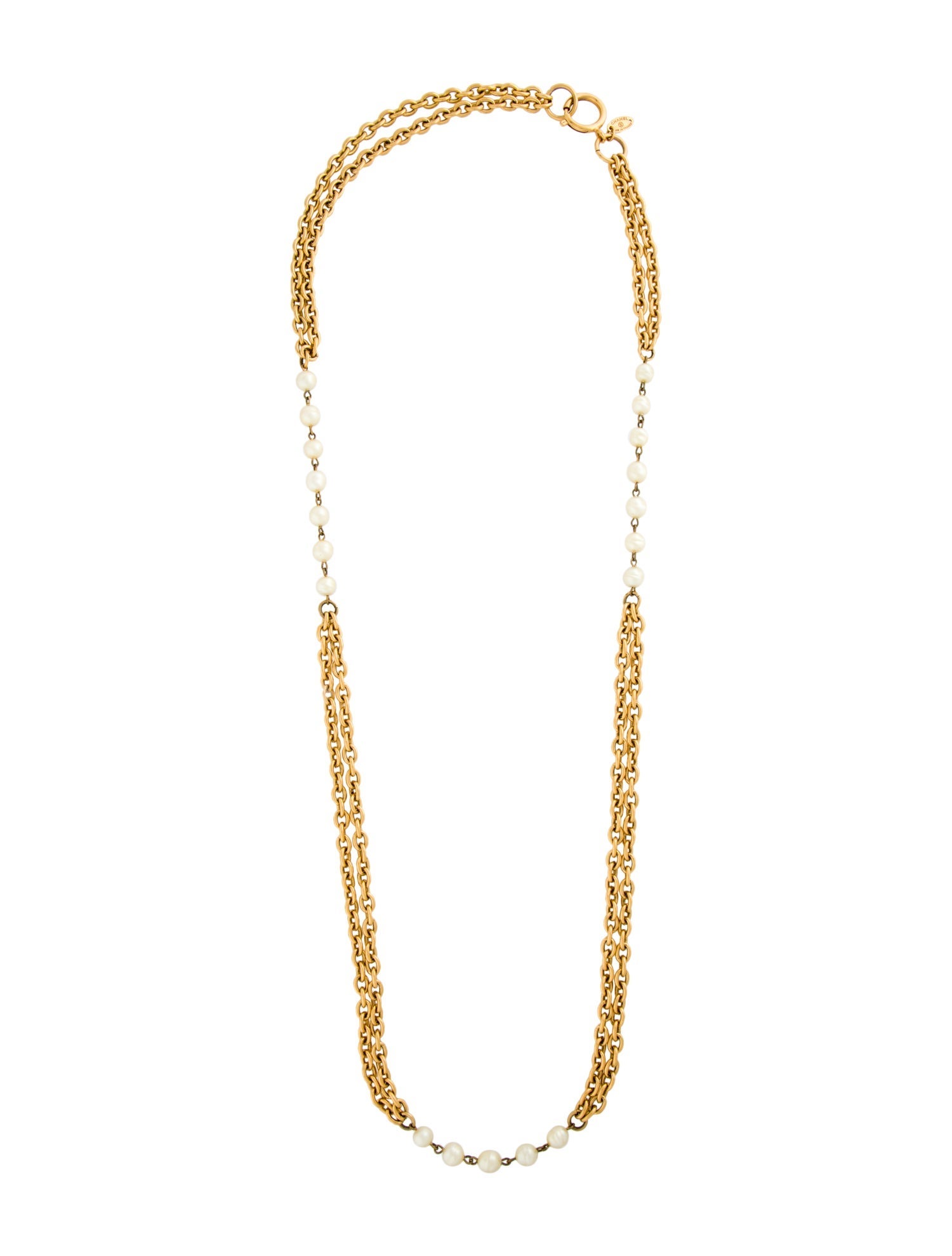 Chanel Vintage Faux Pearl Multistrand Necklace