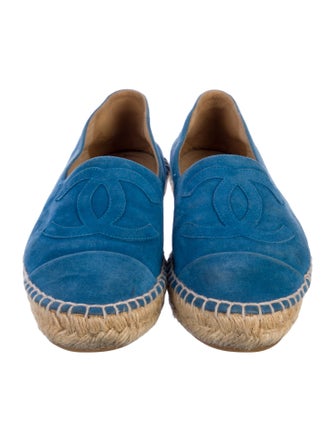 Chanel Interlocking CC Logo Suede Espadrilles