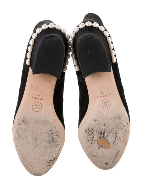 Chanel Interlocking CC Logo Suede Boots