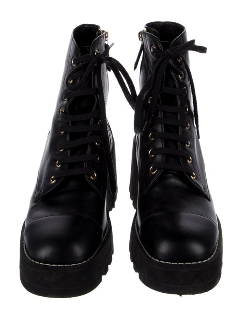 Chanel 2024 Interlocking CC Logo Combat Boots