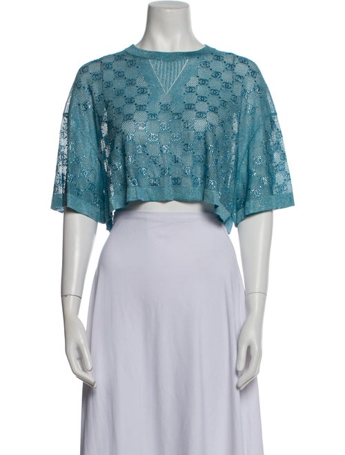 Chanel 2023 Floral Print Crop Top