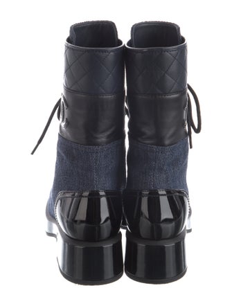 Chanel 2022 Interlocking CC Logo Combat Boots
