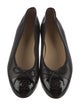 Chanel Leather Bow Accents Ballet Flats