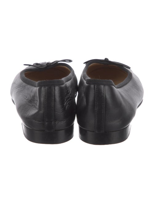 Chanel Leather Bow Accents Ballet Flats