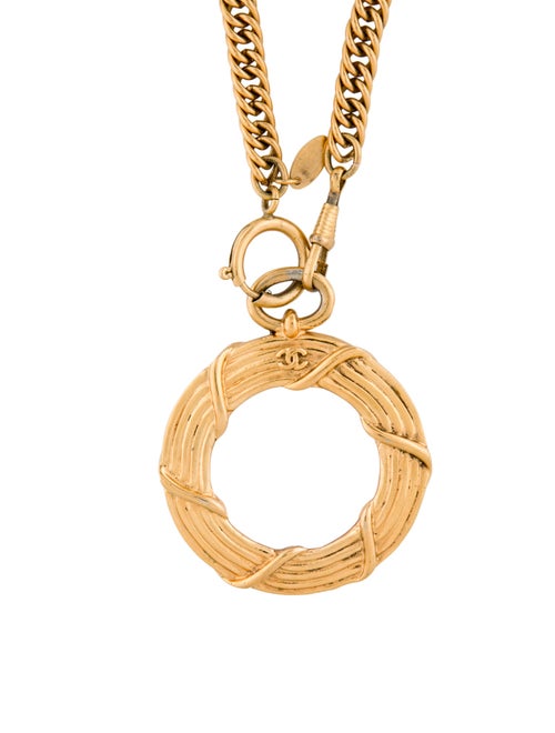 Chanel Vintage Magnifying Glass Pendant Necklace