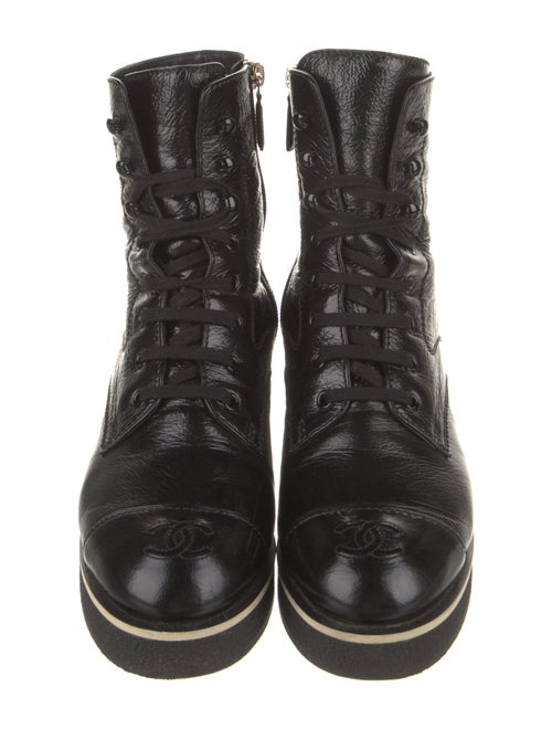 Chanel 2021 Interlocking CC Logo Combat Boots