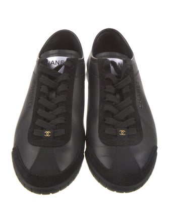 Chanel Interlocking CC Logo Leather Sneakers