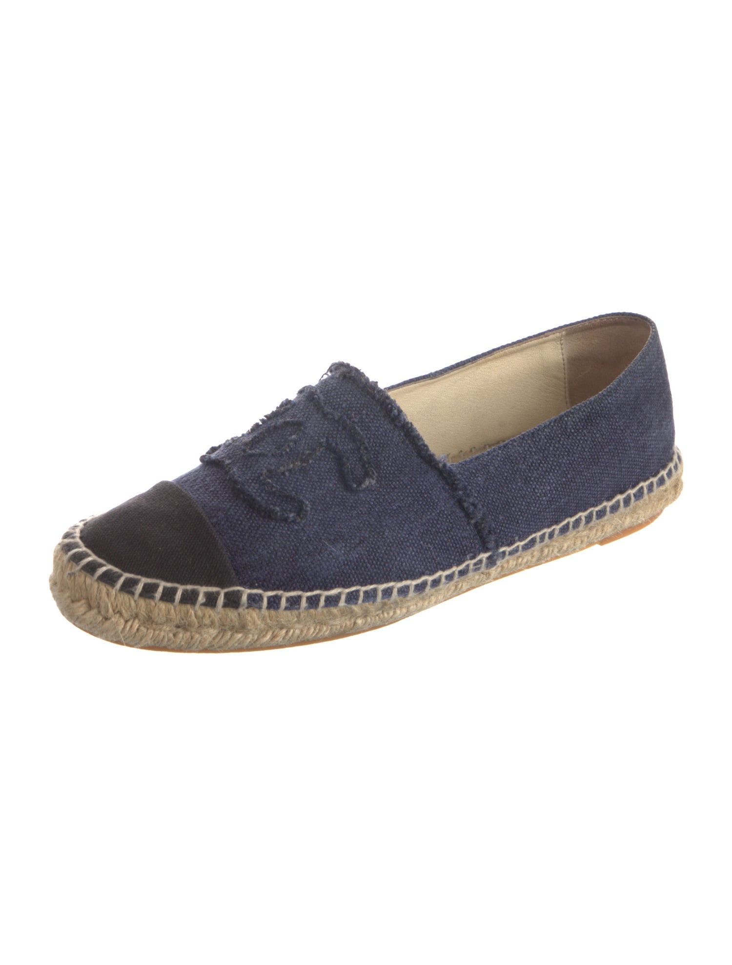 Chanel Canvas Raw-Edge Trim Espadrilles