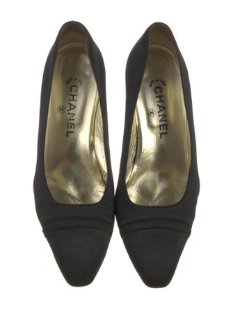 Chanel Interlocking CC Logo Satin Pumps