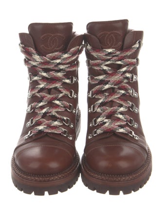 Chanel 2018 Interlocking CC Logo Combat Boots
