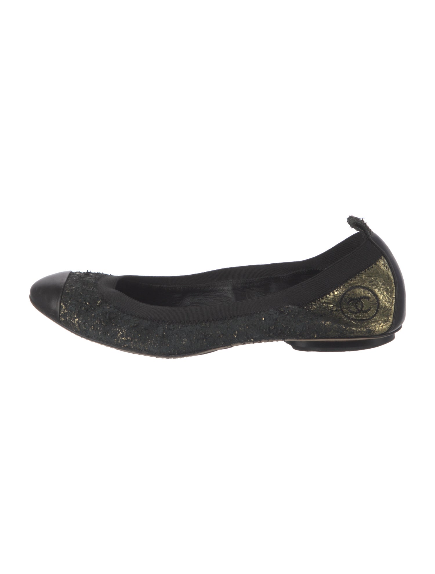 Chanel Interlocking CC Logo Calfskin Ballet Flats