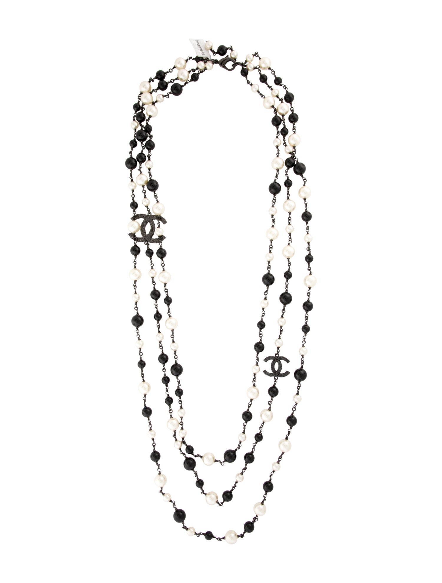 Chanel Faux Pearl & Bead CC Multistrand Necklace