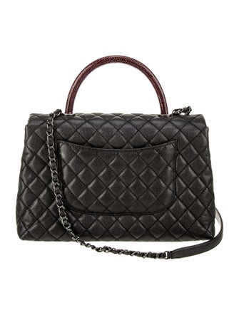 Chanel Medium Lizard-Trimmed Coco Handle Bag