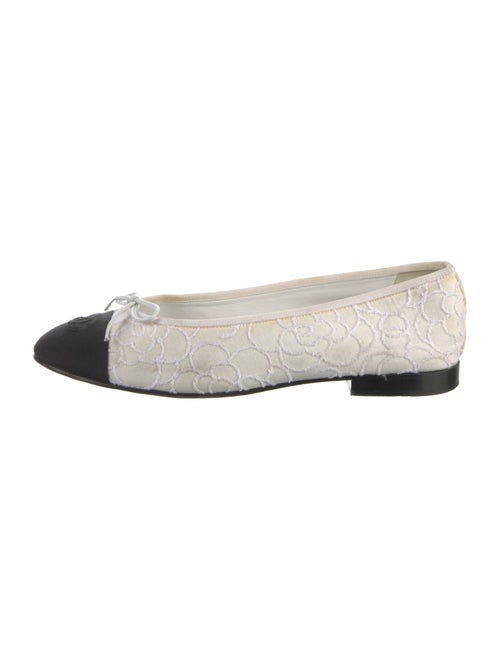 Chanel Interlocking CC Logo Bow Accents Ballet Flats