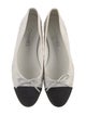Chanel Interlocking CC Logo Bow Accents Ballet Flats