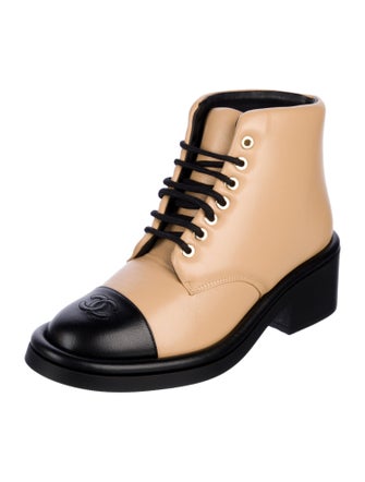 Chanel 2022 Interlocking CC Logo Combat Boots