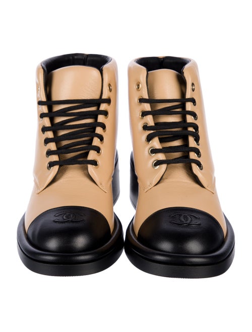 Chanel 2022 Interlocking CC Logo Combat Boots
