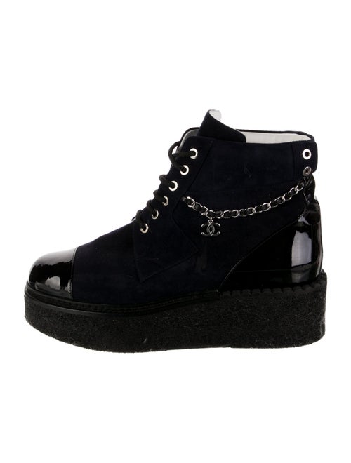 Chanel 2022 Interlocking CC Logo Lace-Up Boots