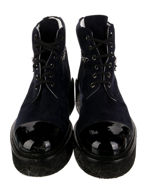 Chanel 2022 Interlocking CC Logo Lace-Up Boots