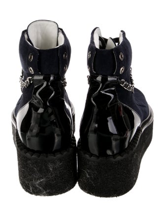 Chanel 2022 Interlocking CC Logo Lace-Up Boots