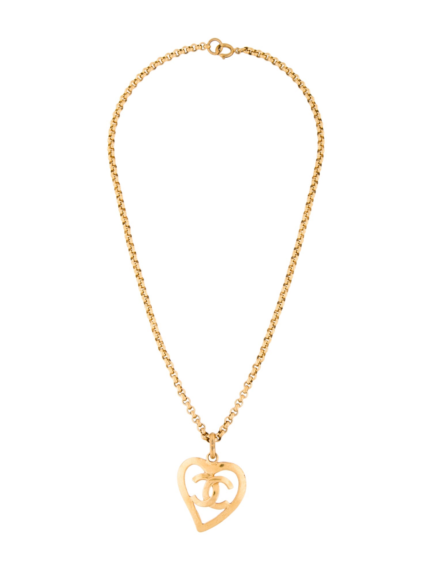 Chanel Vintage CC Heart Pendant Necklace