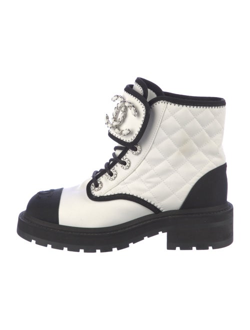 Chanel 2022 Interlocking CC Logo Combat Boots