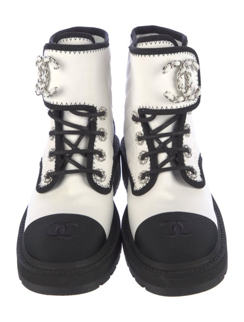 Chanel 2022 Interlocking CC Logo Combat Boots