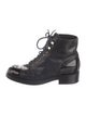 Chanel Interlocking CC Logo Lambskin Combat Boots