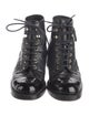 Chanel Interlocking CC Logo Lambskin Combat Boots